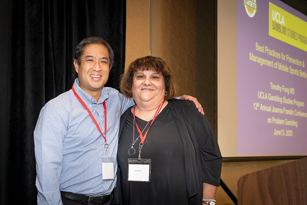 Dr. Timothy Fong and Mary Drexler at the 12th Annual Conference on Problem Gambling hosted by the Maryland Center of Excellence on Problem Gambling in Baltimore, Maryland. Photo Credit: John Carter