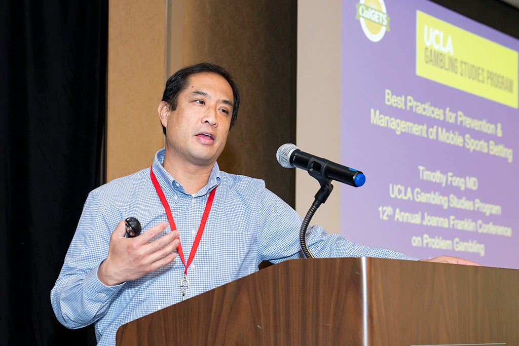 Dr. Timothy Fong speaks at the 12th Annual Conference on Problem Gambling hosted by the Maryland Center of Excellence on Problem Gambling in Baltimore, Maryland. Photo Credit: John Carter